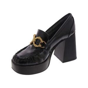 NWT SAM EDELMAN Womens Black Hardware 1 Inch Platform Beef Rolled Susie 7 M